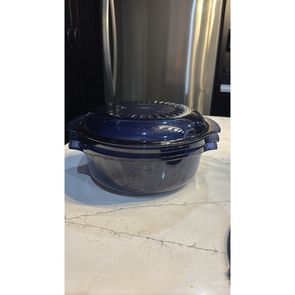Tupperware TupperWave Stack Cooker 4 Pc Set Navy Blue